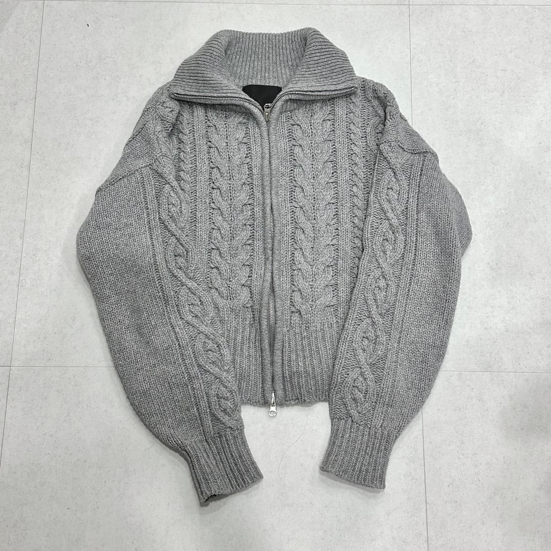 시티브리즈 울케이블 니트집업 그레이 상품이미지1