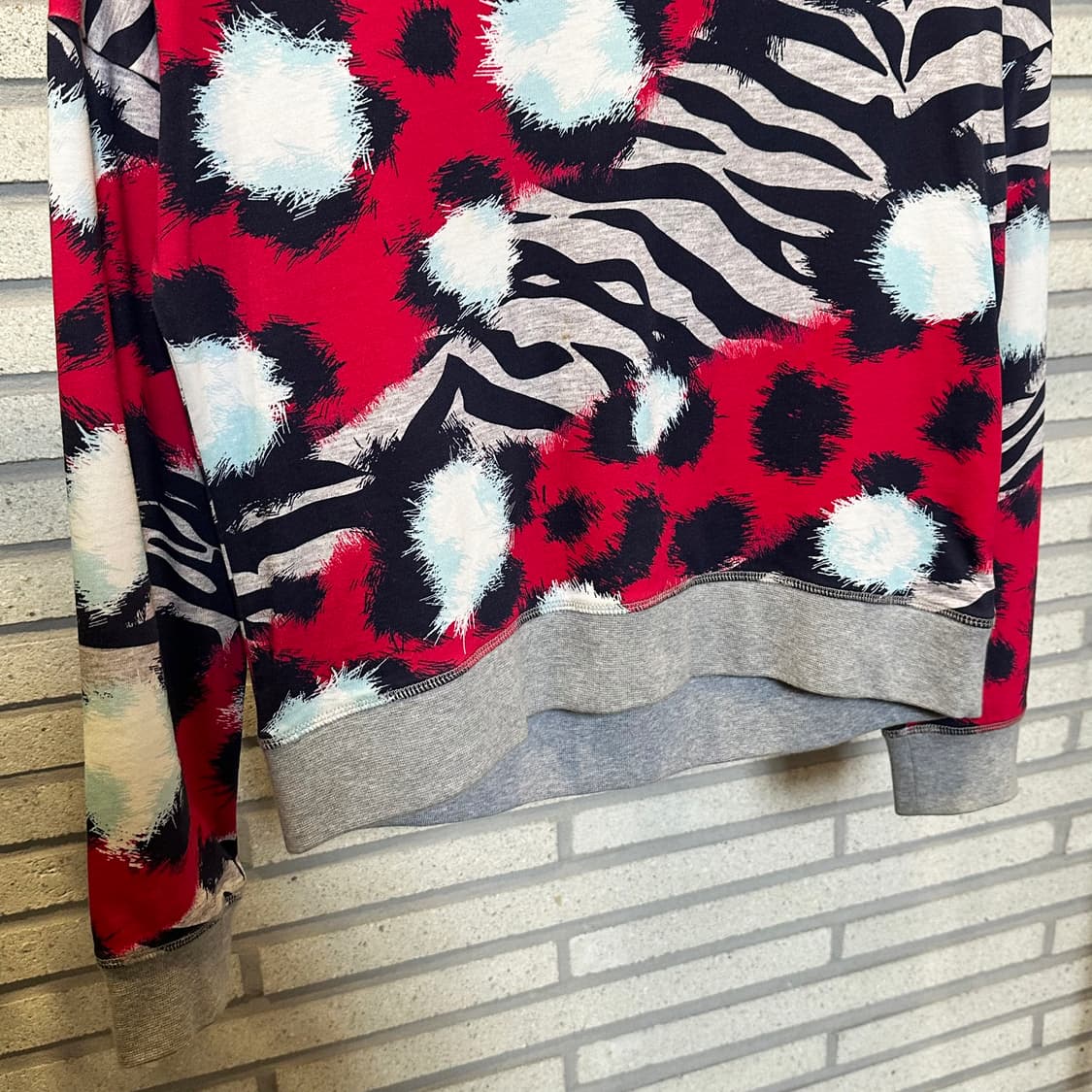 KENZO 겐조 애니멀 아트 그래픽 스웻셔츠 크롭 디테일 멀티컬러 상품이미지5