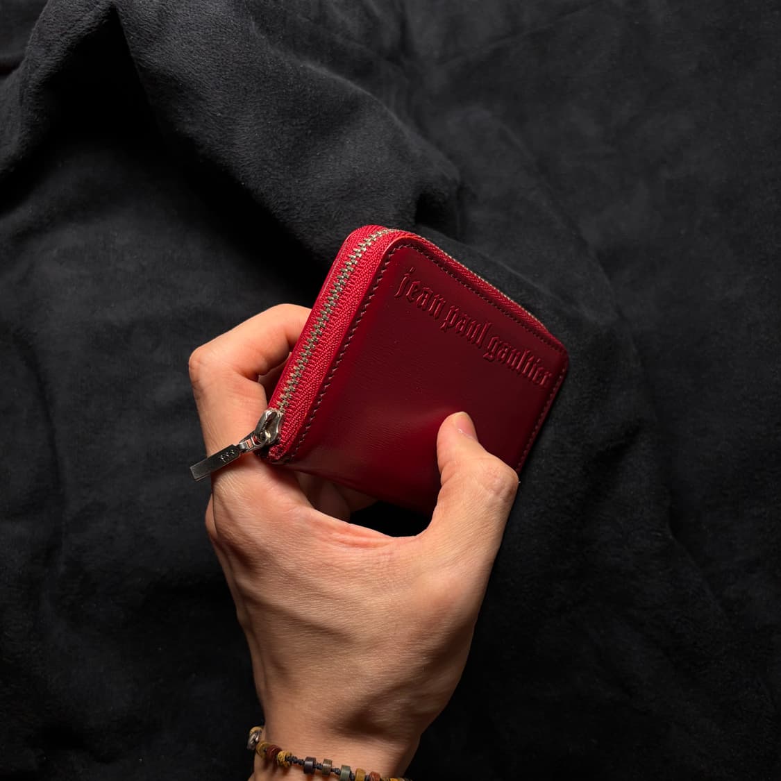 장폴고티에 버건디 레더 카드지갑 상품이미지4