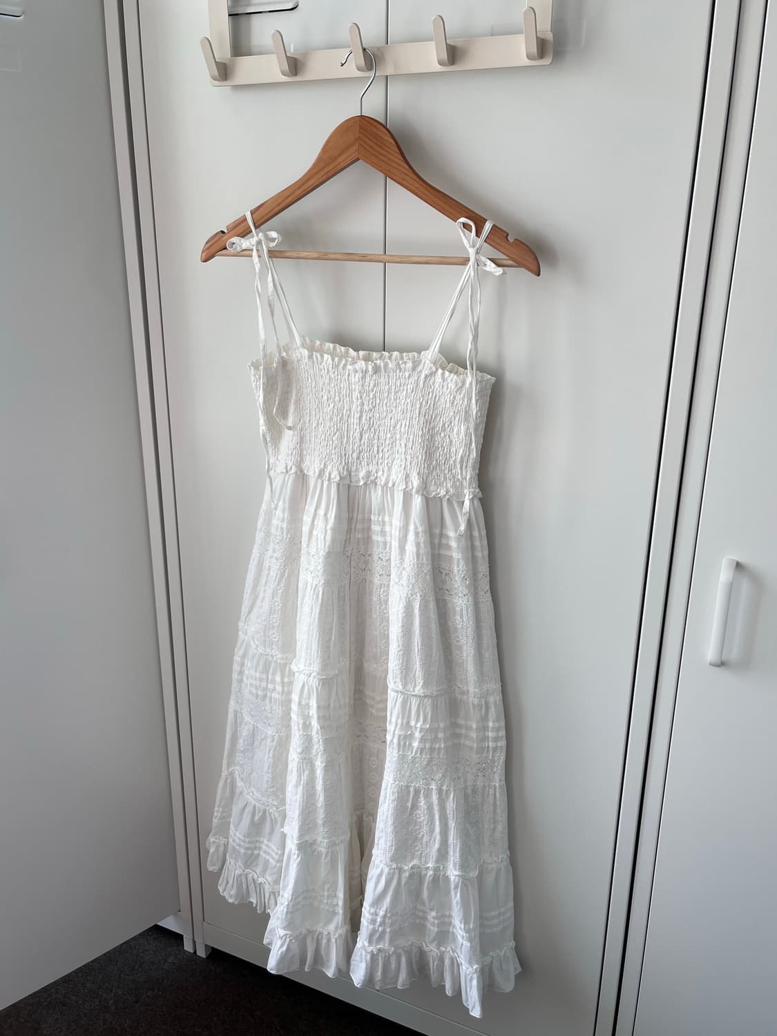 (Rare) Vintage 화이트 레이스 펀칭 패치 원피스  상품이미지10