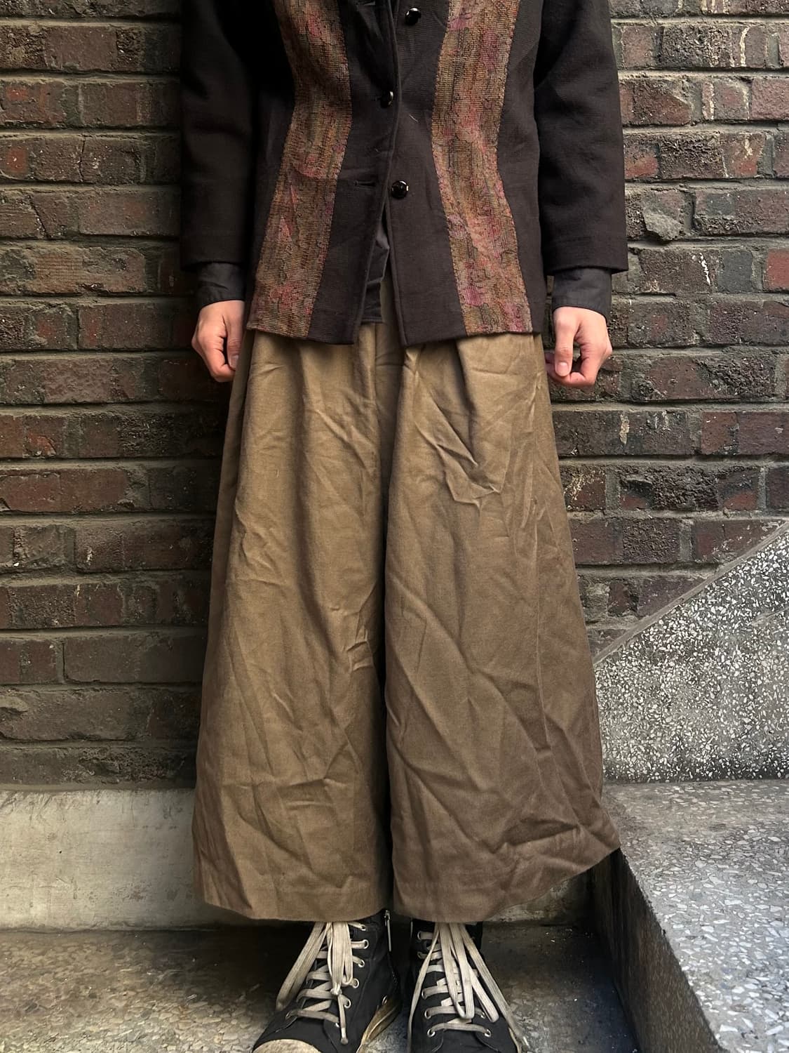 2000s JPN 니혼진 베이지 와이드 벌룬핏 팬츠  상품이미지1