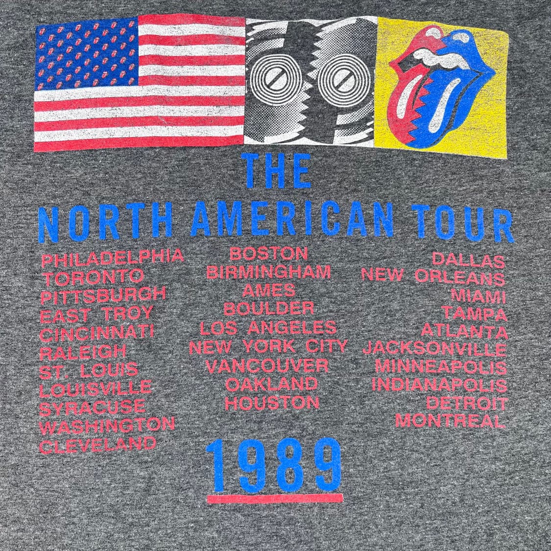 빈티지 롤링스톤즈 1989 북미 투어 반팔 상품이미지7