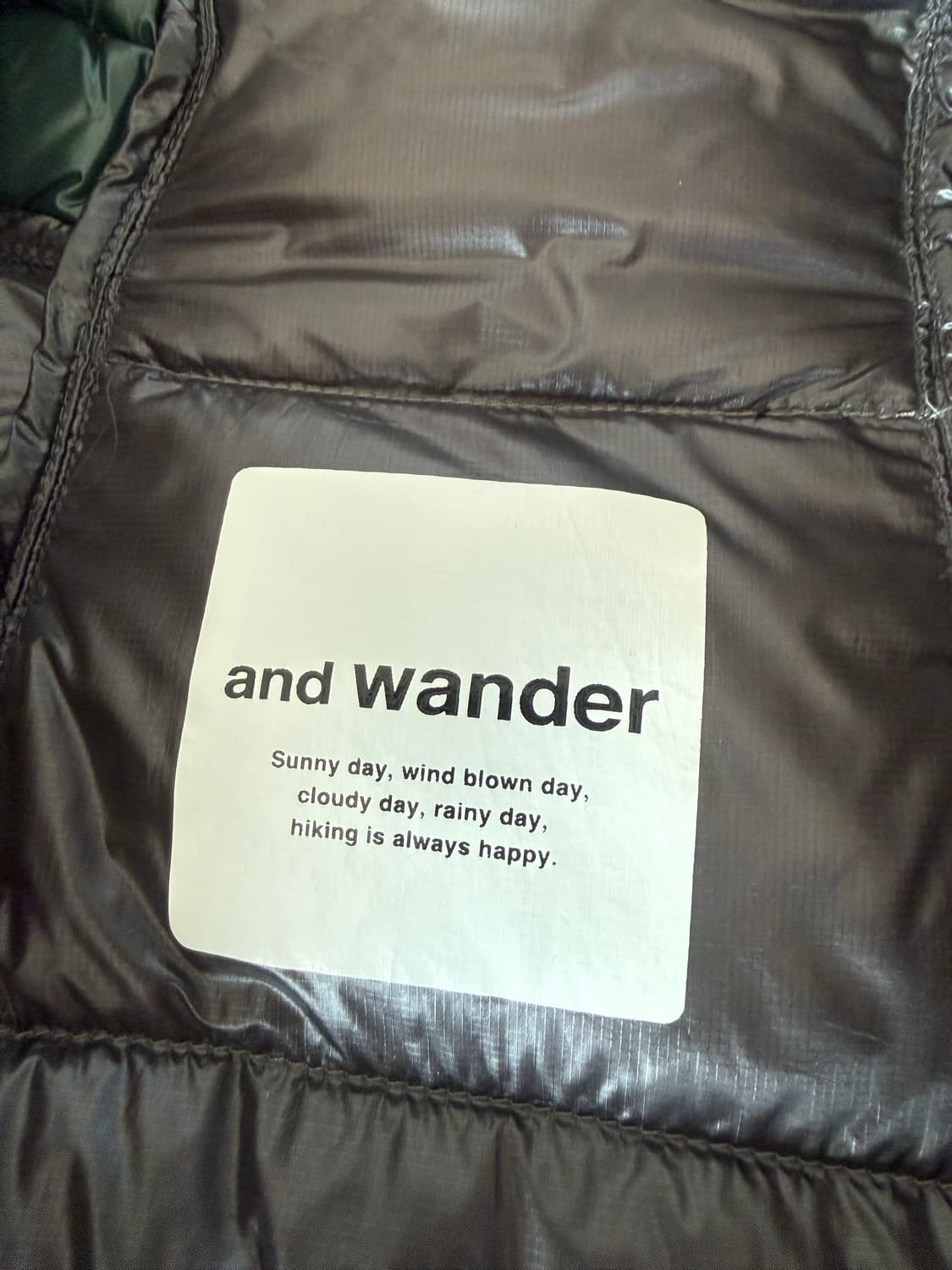 앤드원더 다이아몬드 스티치 다운자켓 L 그린 상품이미지4