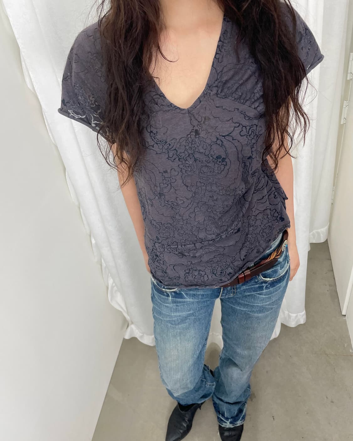 Hysteric Glamour 해골 시스루 티셔츠 상품이미지1
