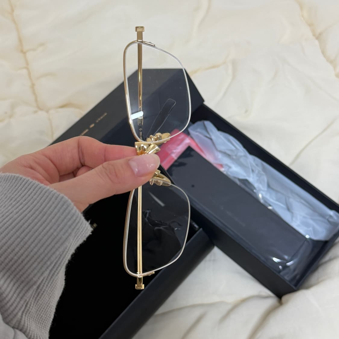 슈슈통 위민 YVMIN 골드 메탈 리본 안경 상품이미지7