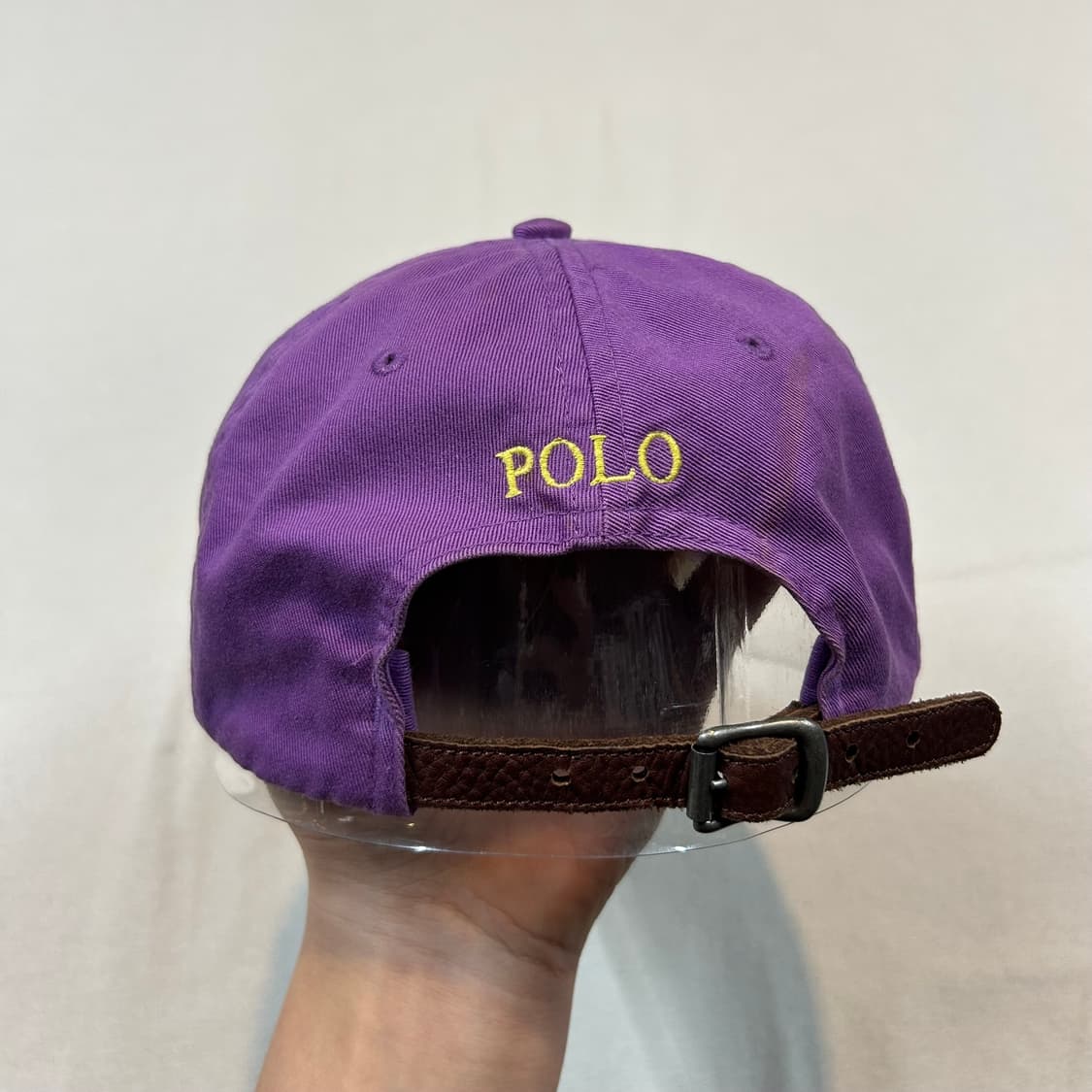 폴로 랄프로렌 보라색 볼캡 모자 가죽스트랩 정품 상품이미지4