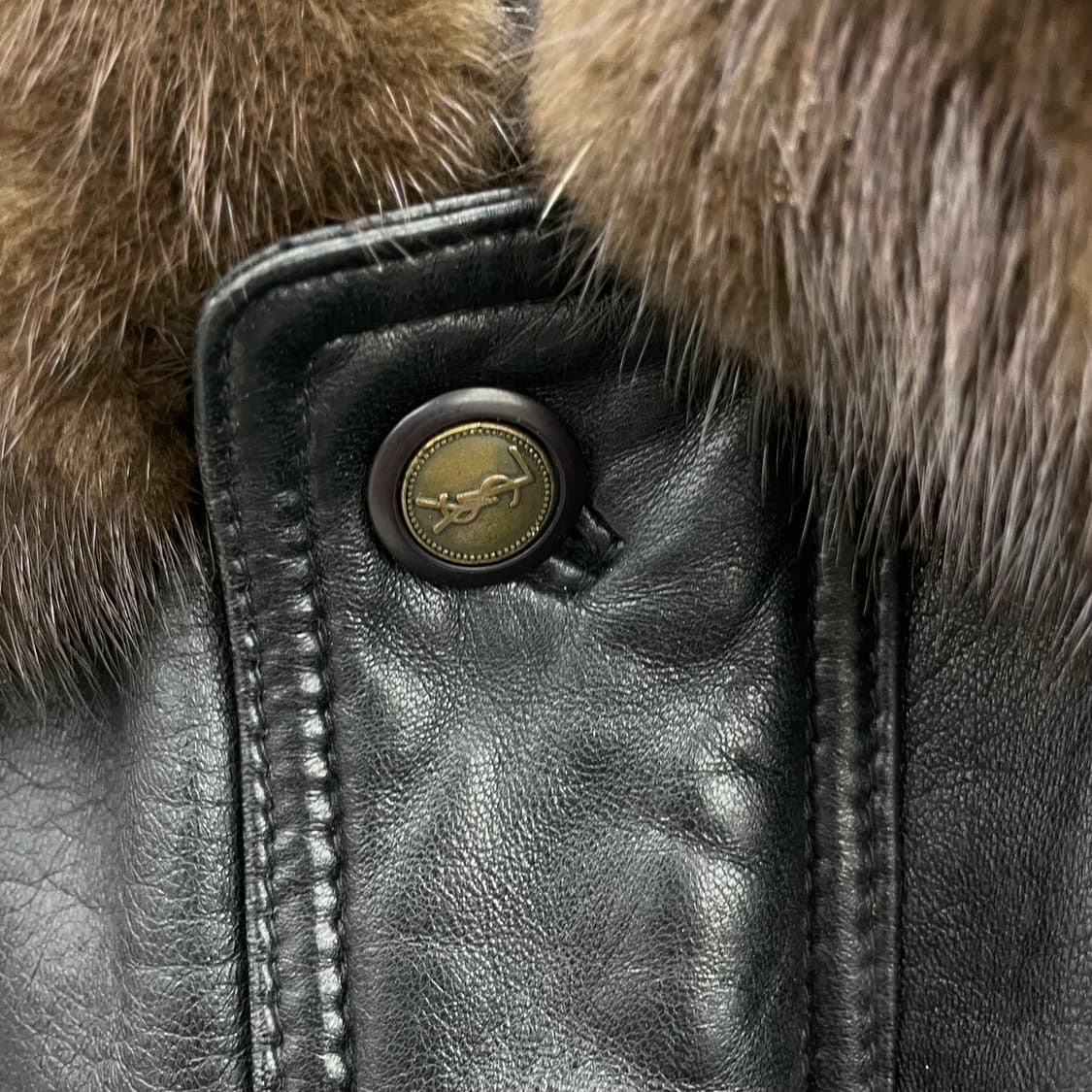 입생로랑 90s 리얼레더 양가죽 퍼 봄버 가죽자켓 상품이미지5