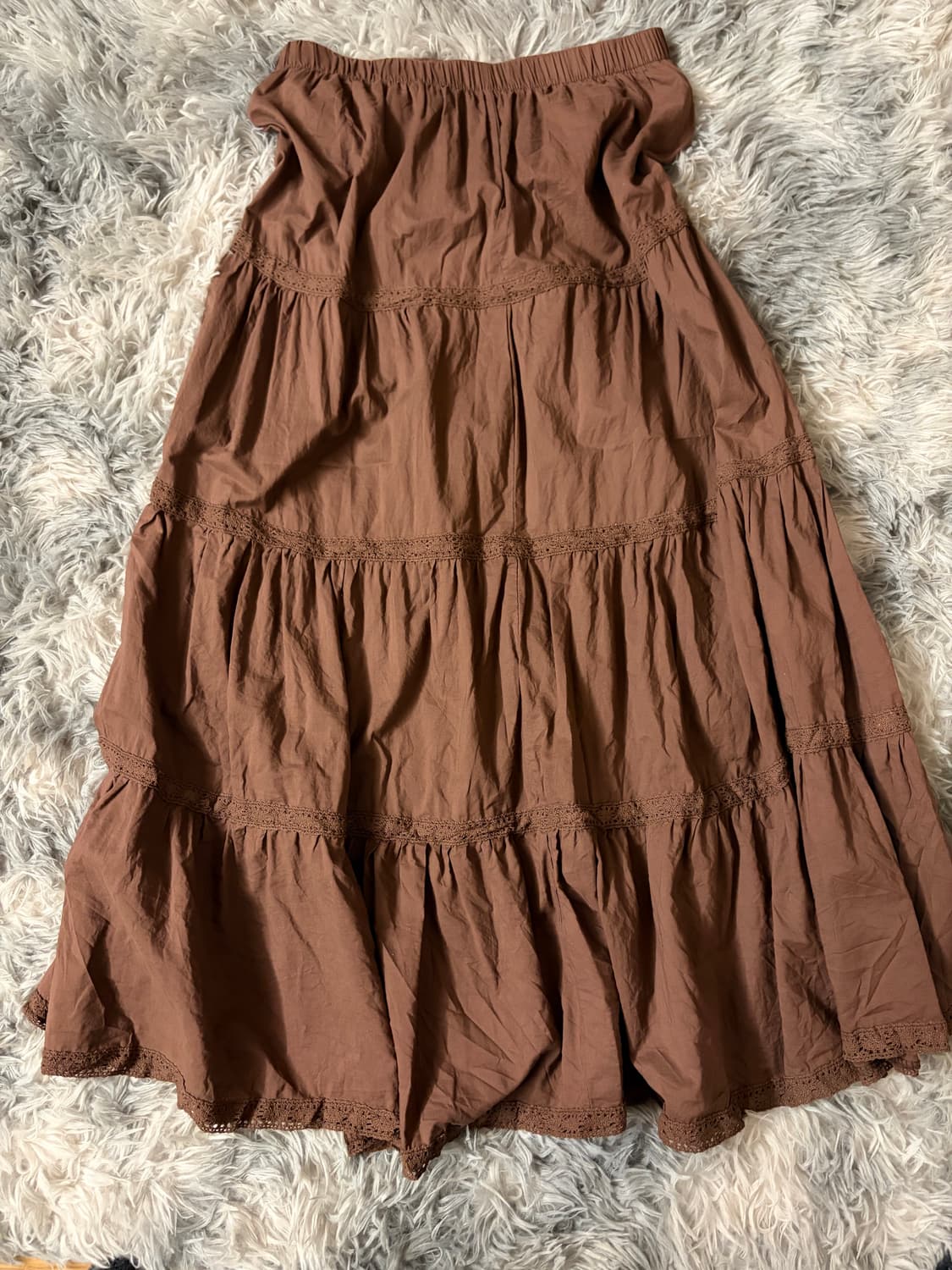 Japanese vintage 모리걸st 초코레이스 롱스커트  상품이미지1