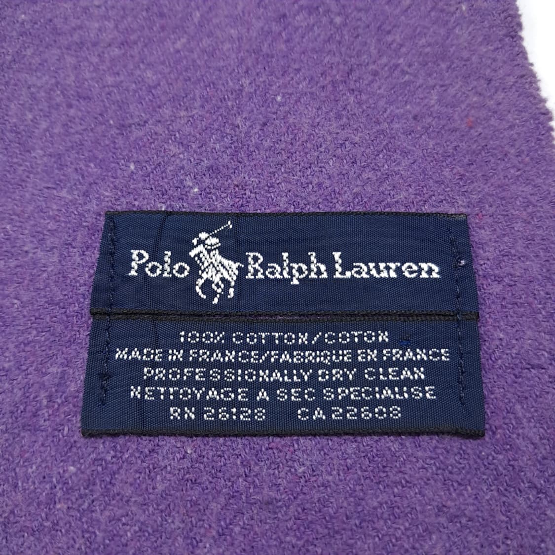 MX503 폴로 90s 프랑스판 코튼 포니자수 퍼플 머플러 목도리 상품이미지4