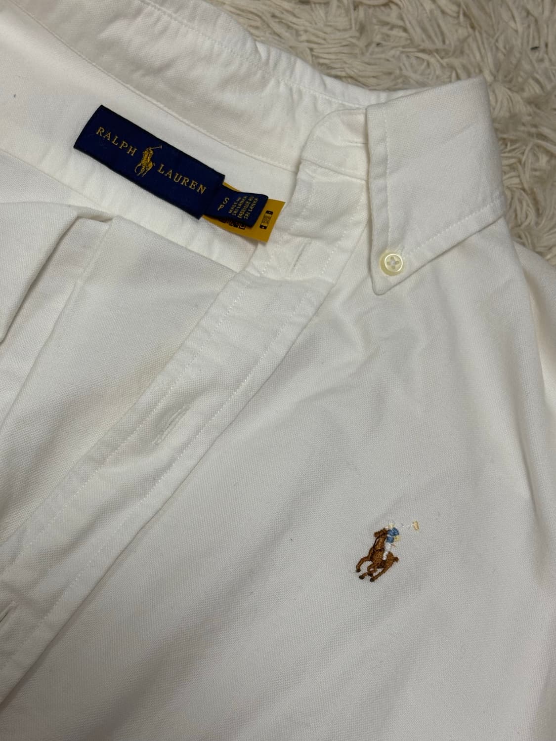 폴로 랄프로렌 옥스포드 클래식 셔츠 화이트 S 상품이미지3