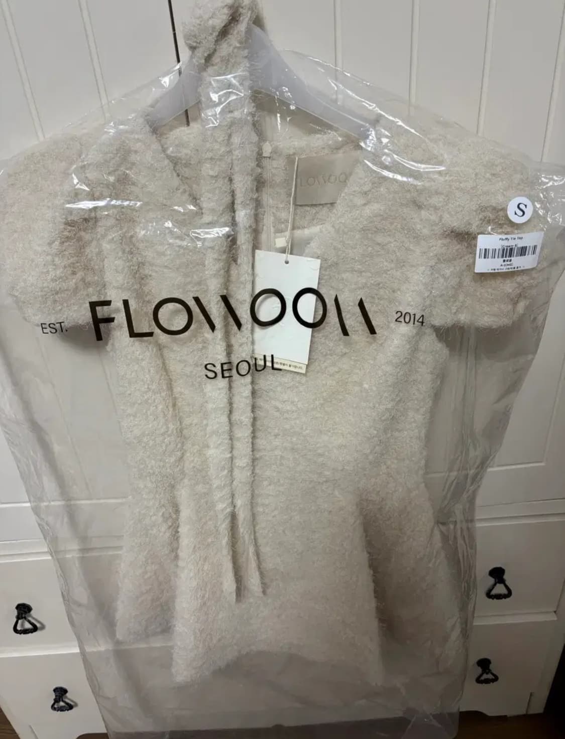 플로움 아이보리 부클레 끈 미니 원피스 상품이미지3