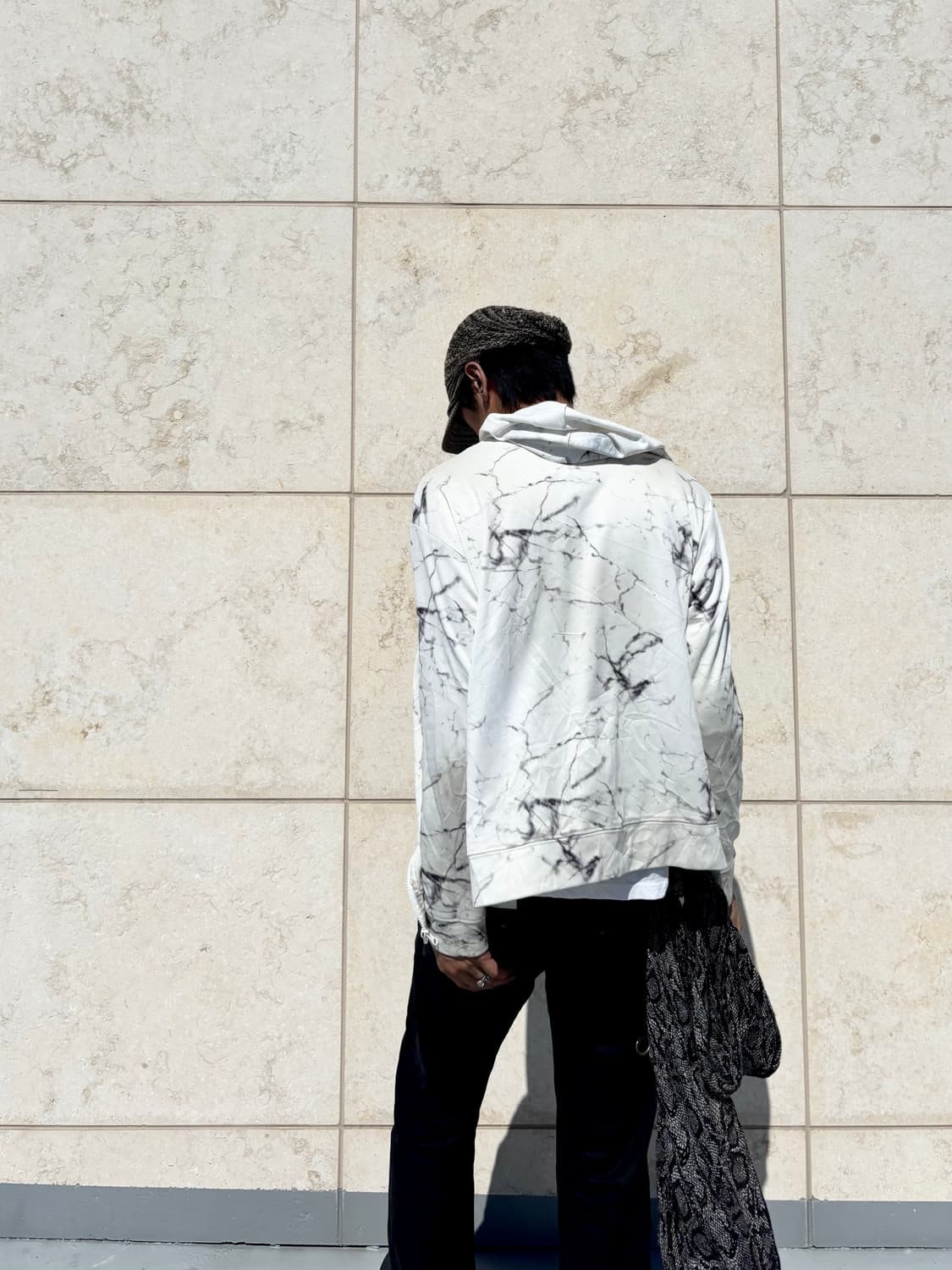 “Vintage” lightning Print White Hooded Z 상품이미지3