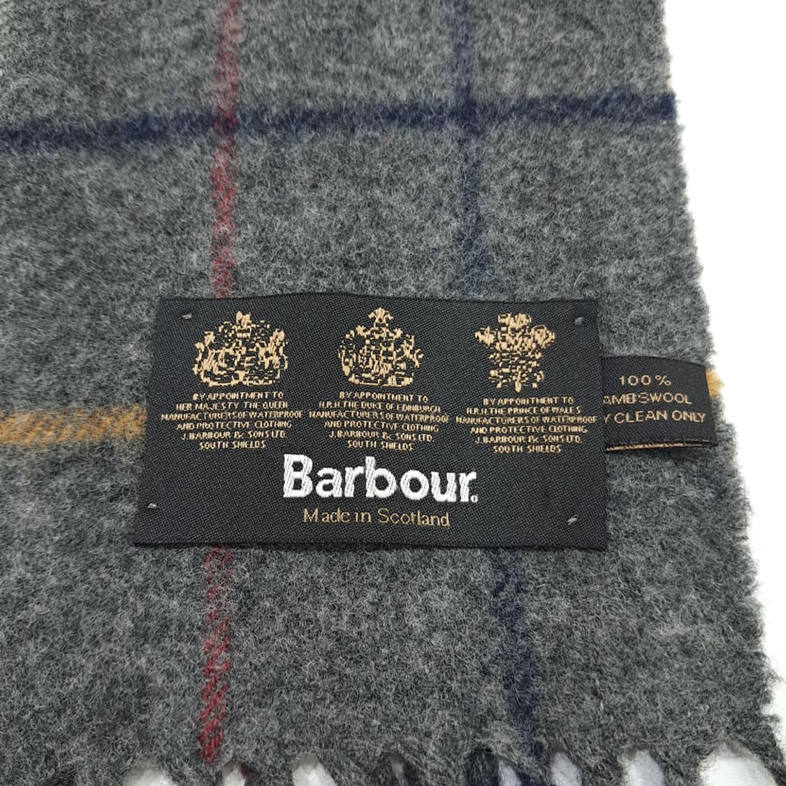 MX242 바버 그레이 윈도우페인 체크 램스울 목도리 머플러 상품이미지5