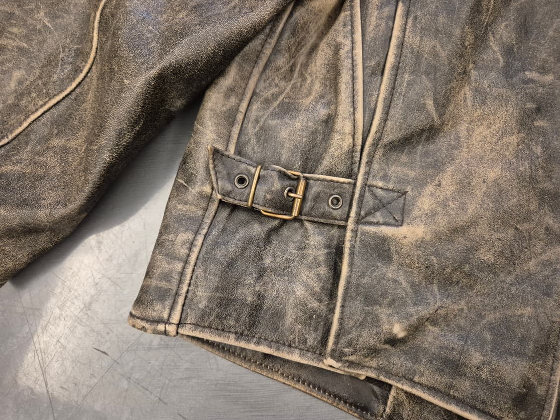 90s Henry Maddock hard faded 레더 자켓 상품이미지6