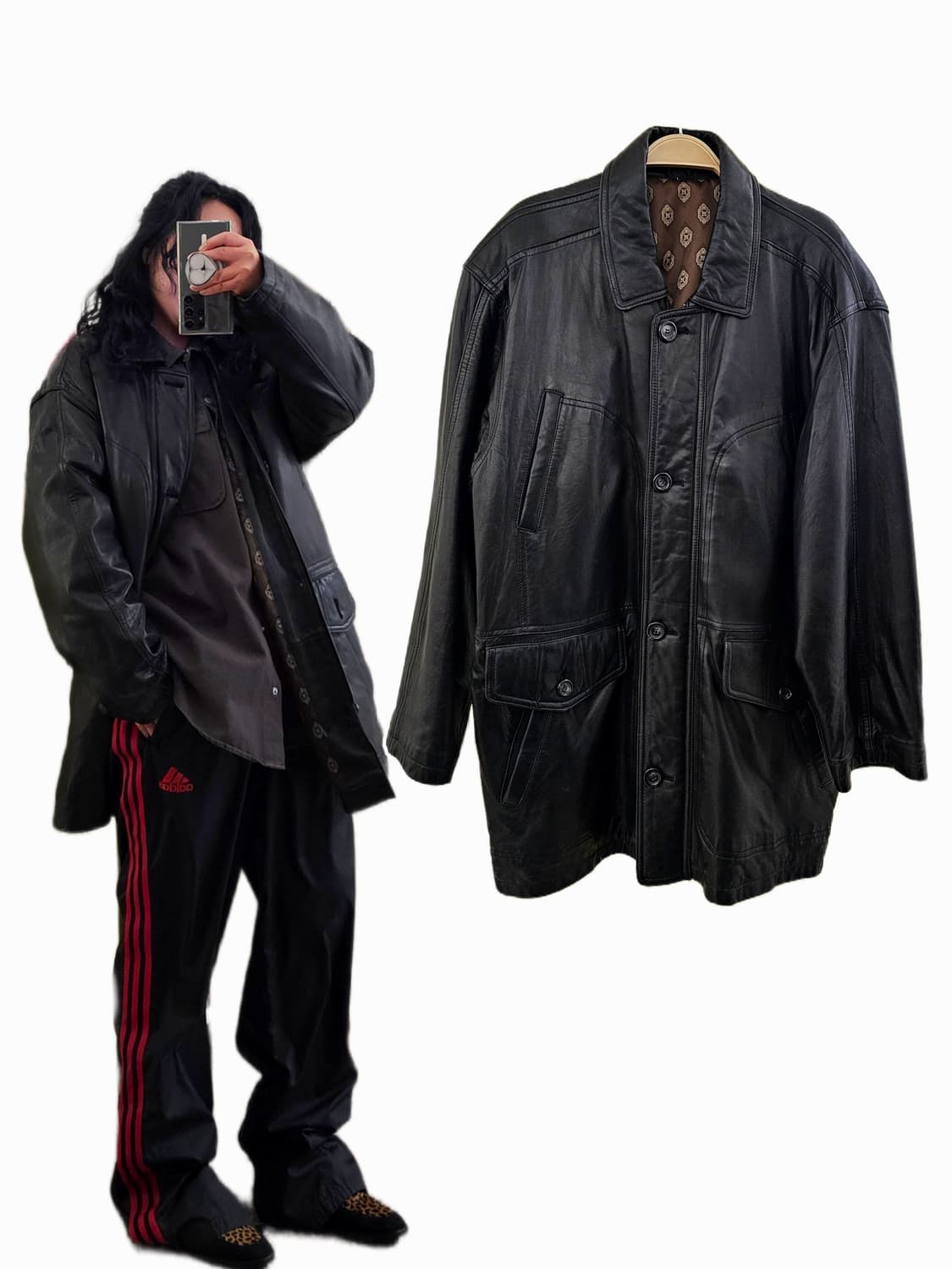 Italy 블랙 램스킨 자켓 상품이미지1