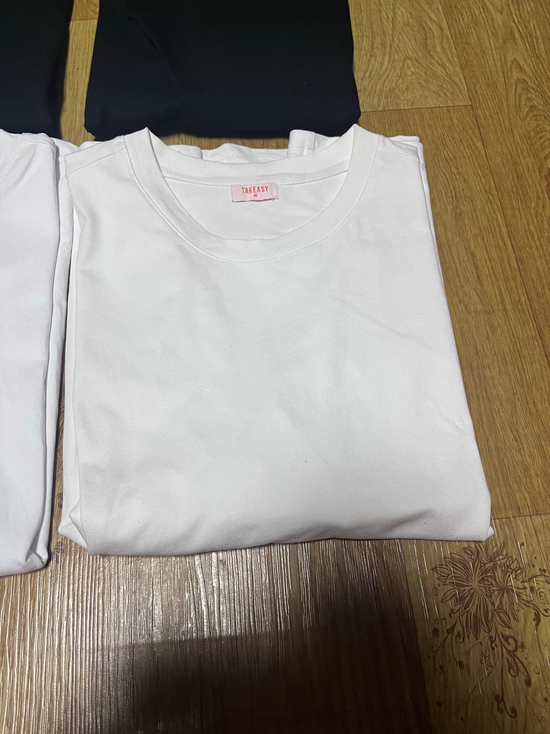 테이크이지 솔리드 크롭 티셔츠 블랙 화이트 M 상품이미지3