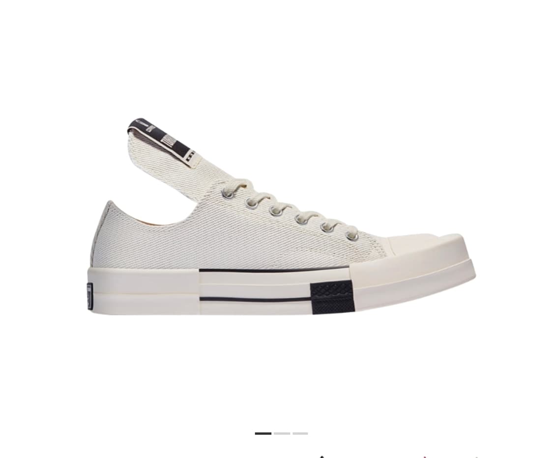 릭오웬스 다크셰도우 컨버스 다크스타 OX Lilly White 상품이미지1