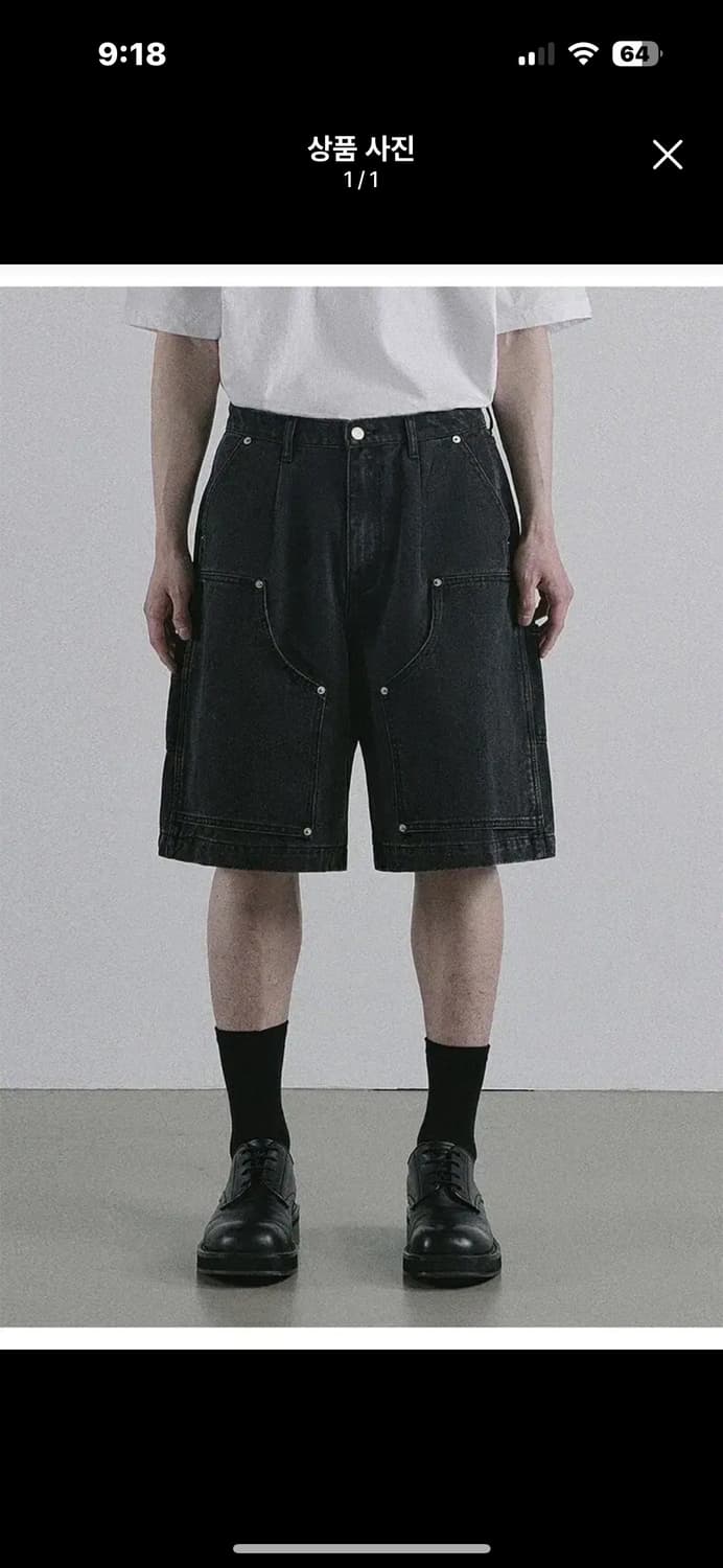 LITAIL 카펜더 하프 데님팬츠 상품이미지1