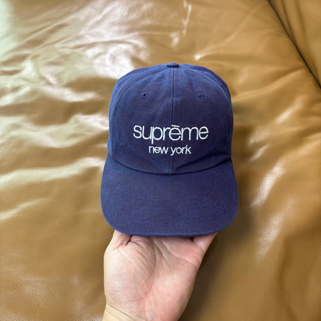 Supreme 슈프림 클래식 로고 캔버스 워시 퍼플 6패널 볼캡 모자 상품이미지2
