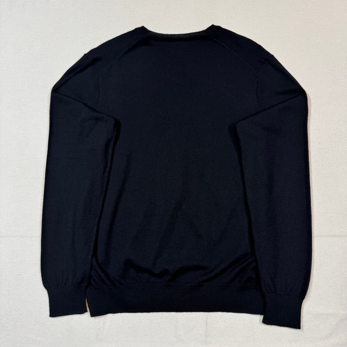 M) 폴로 랄프로렌 워셔블 메리노 울 브이넥 니트 긴팔 블랙 상품이미지5