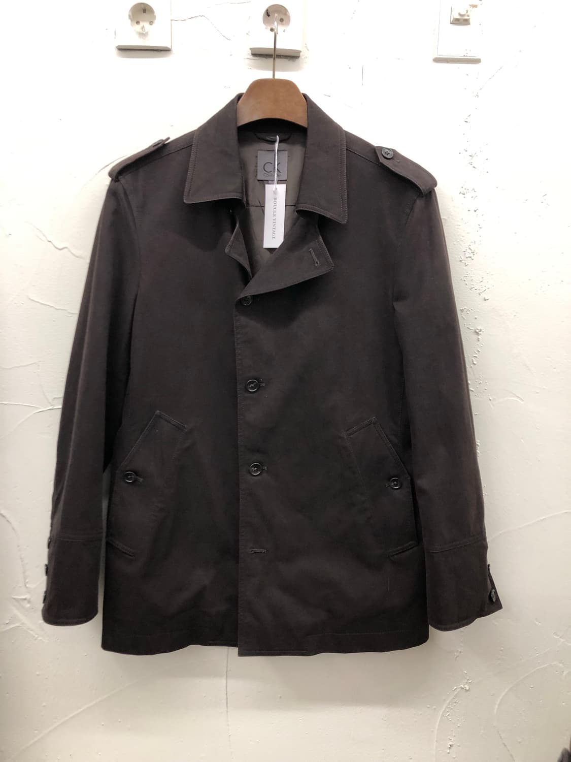 캘빈 클라인 스웨이드 싱글 코트 상품이미지1