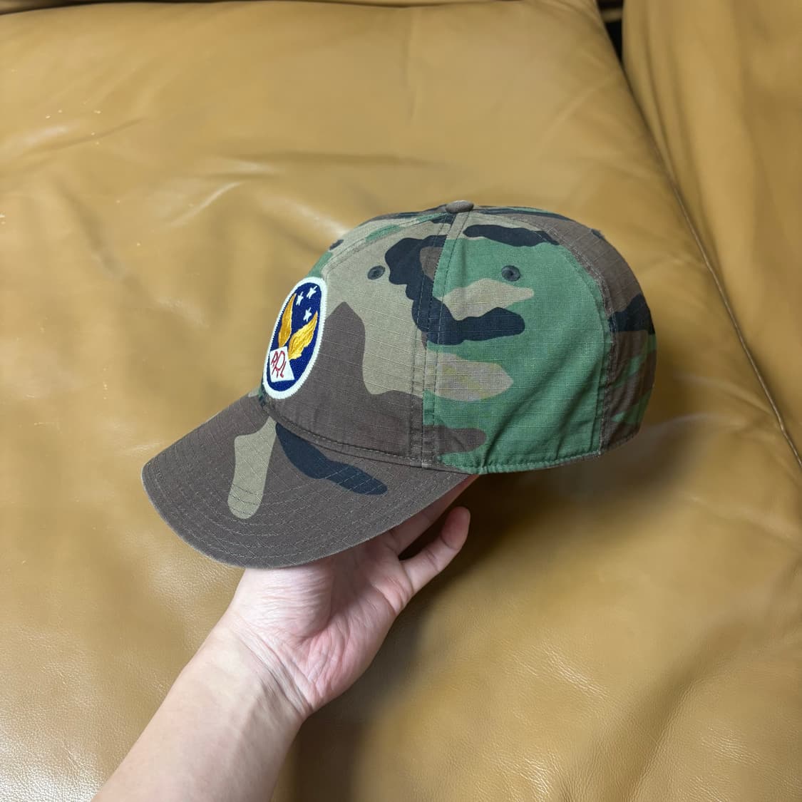 RRL 더블알엘 랄프로렌 폴로 윙로고 6패널 볼캡 모자 우드랜드 카모 상품이미지4