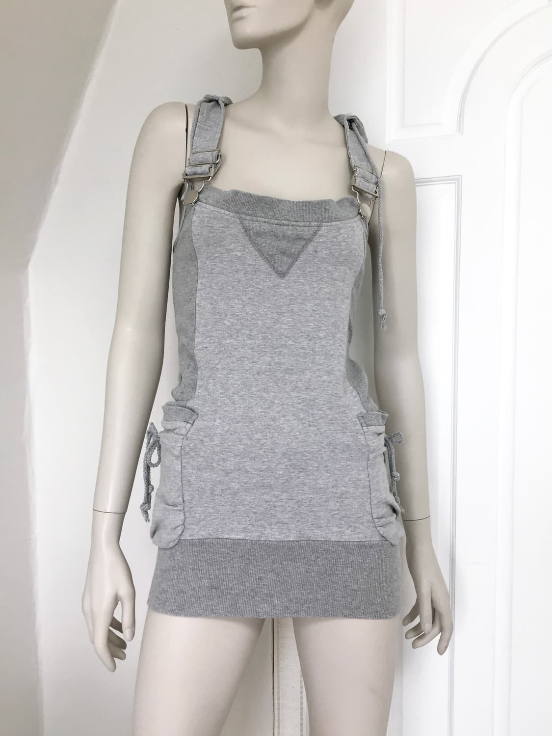 Gray suspenders hoodie dress 상품이미지3