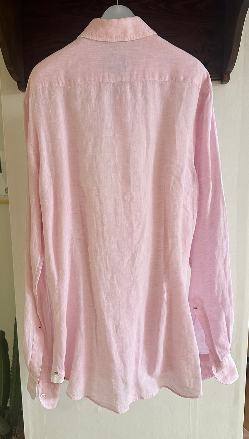 ORIAN 오리앙 린넨 셔츠 핑크 39/15½ 슬림핏 상품이미지5