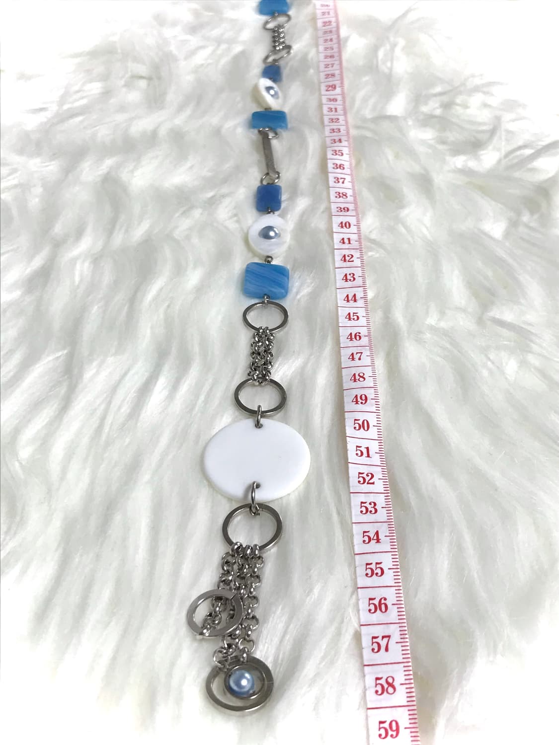 빈티지 블루 아크릴 토글바 체인 목걸이 상품이미지6