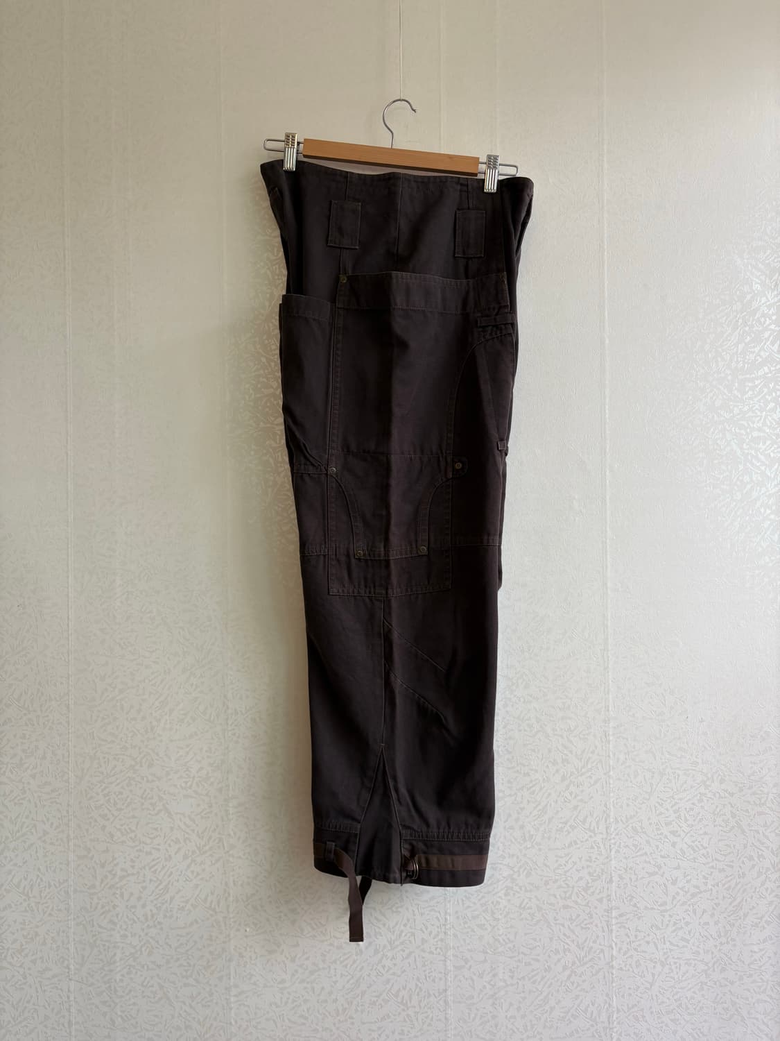 브라운 더블니 디테일 워크팬츠 상품이미지3
