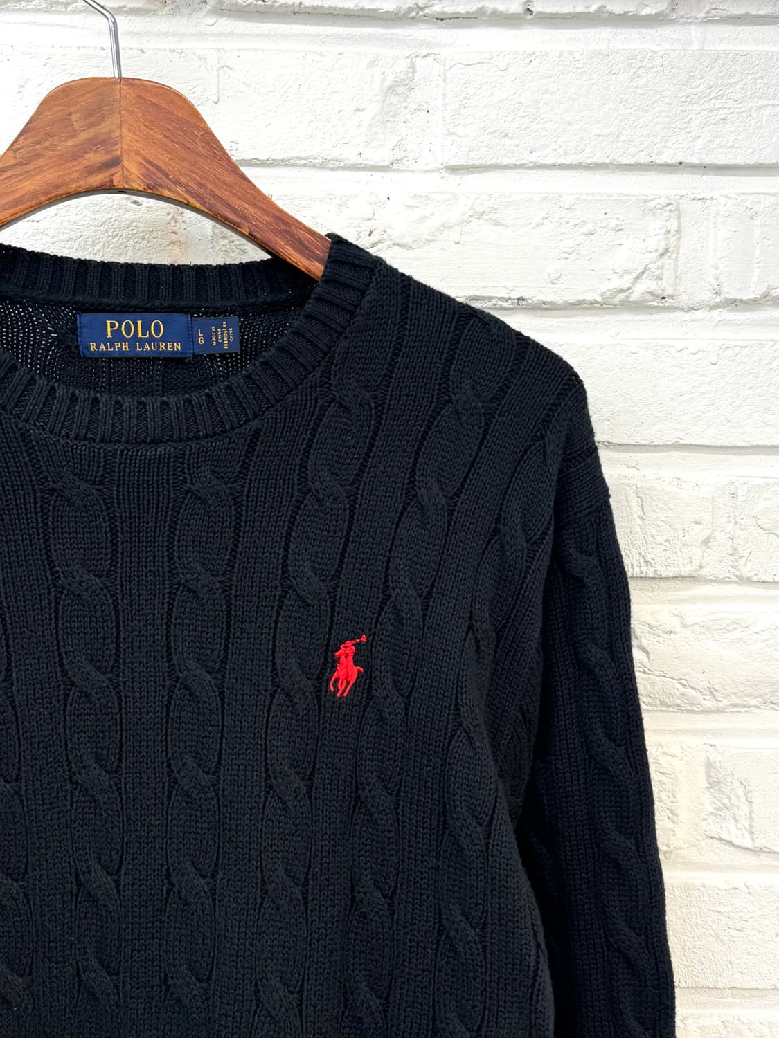 폴로 네이비 꽈베기 니트 상품이미지4