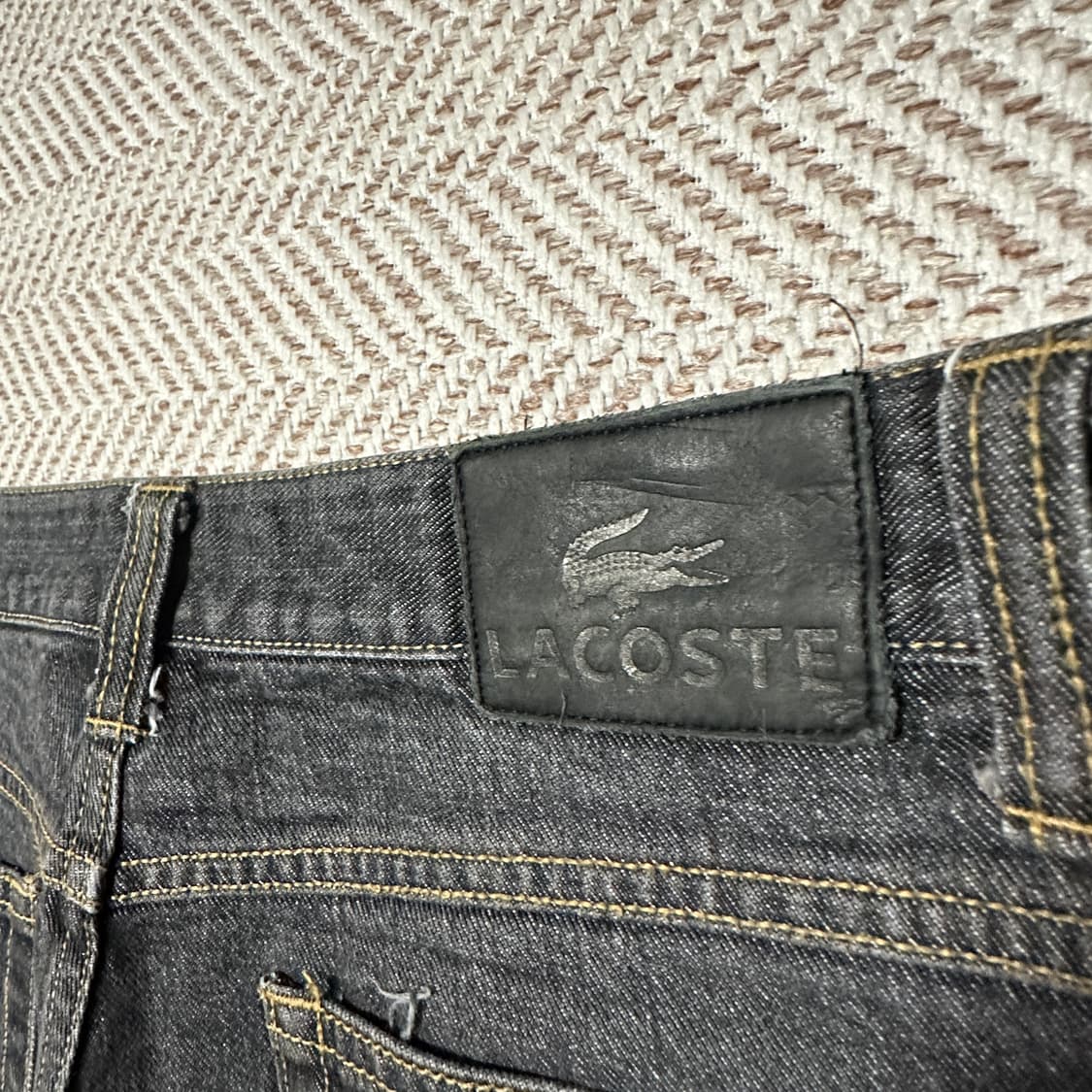 LACOSTE vintage denim black wide pants 상품이미지3