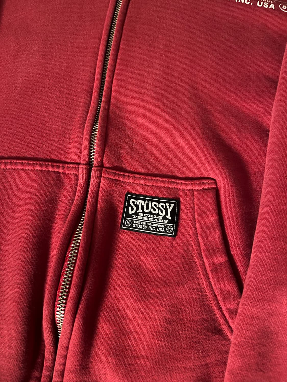 스투시 벌리스레드 후드집업 버건디-s 상품이미지4