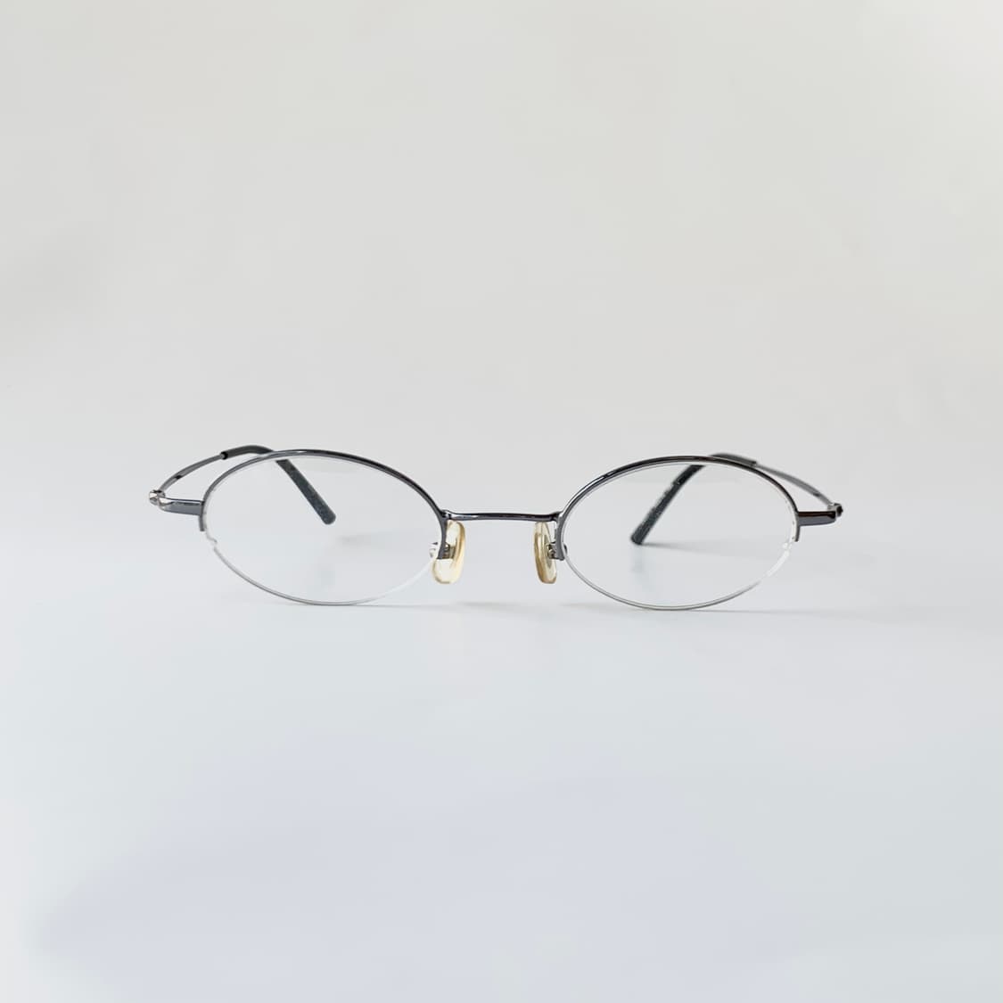 757 데드스탁 실버 반무테 라운드 오벌 빈티지안경 상품이미지1