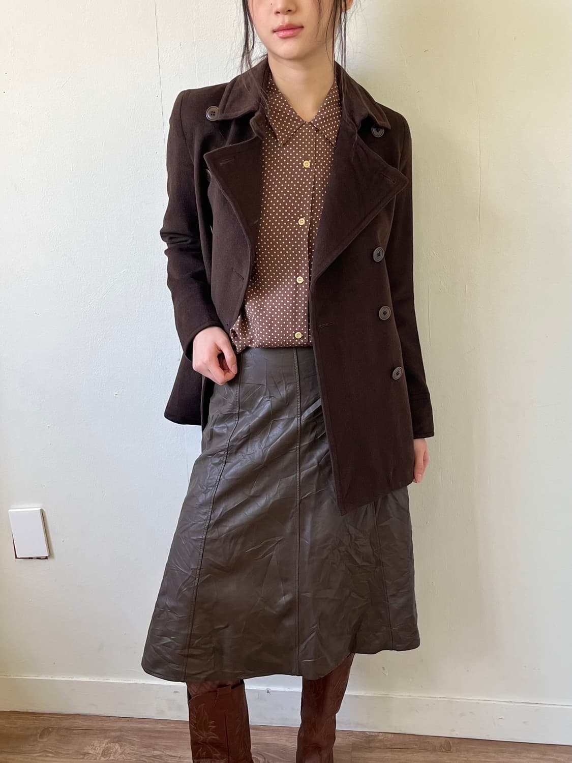 theory 초코브라운 캐시미어 더블 코트 상품이미지6