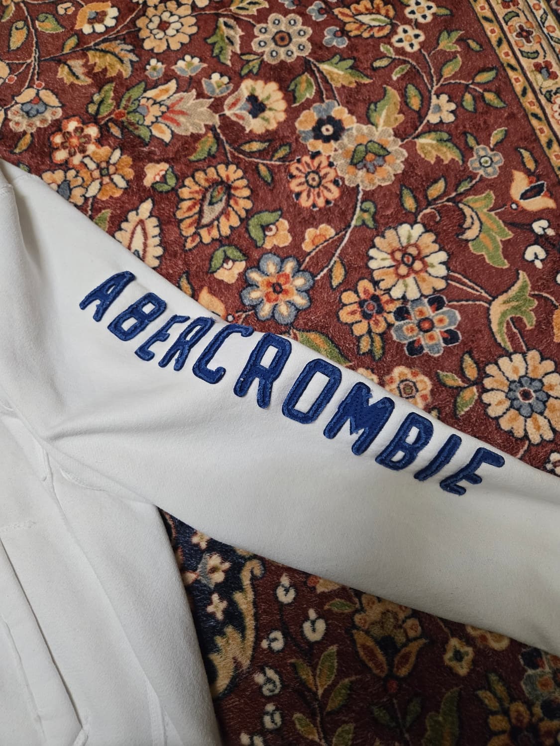 아베크롬비 앤 피치 클래식 자수 로고 후드집업 (화이트) XL 머슬핏 상품이미지4