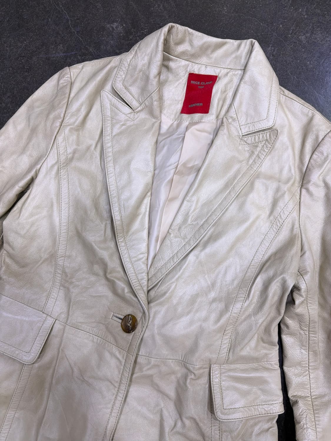 나이스클랍 도쿄 소가죽 레더 롱코트 레더자켓 베이지 88 상품이미지3
