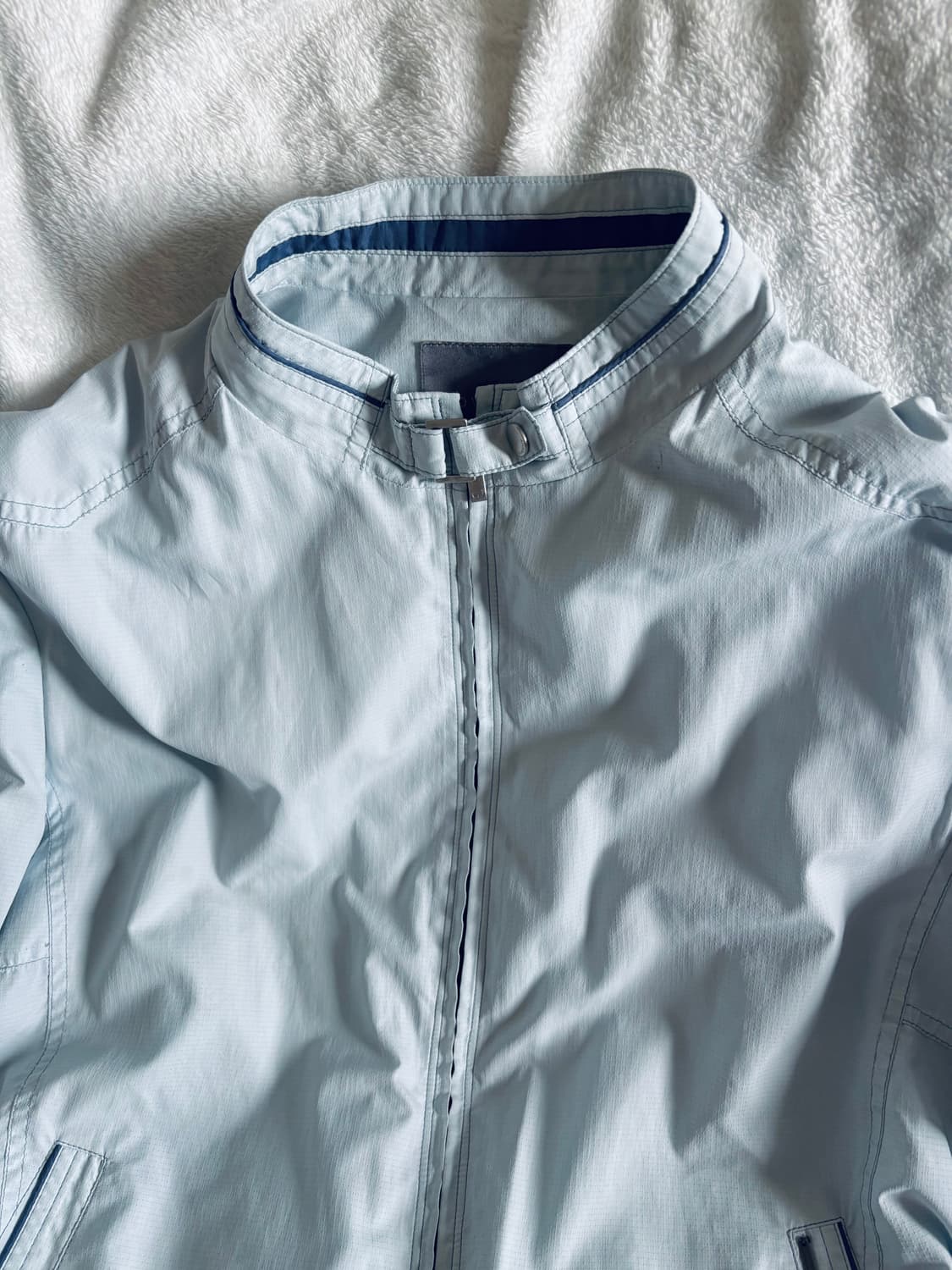 빈티지 라이트 블루 봄버 자켓 바람막이 상품이미지1
