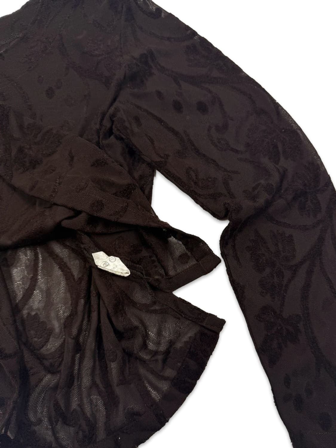 빈티지 브라운 시스루 레이어드 긴팔티 상품이미지4