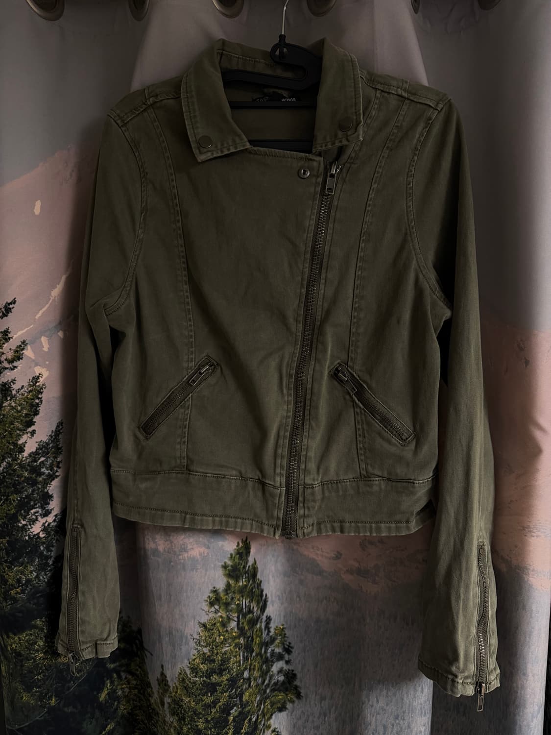 vintage 사선 포켓 카키 자켓  상품이미지1