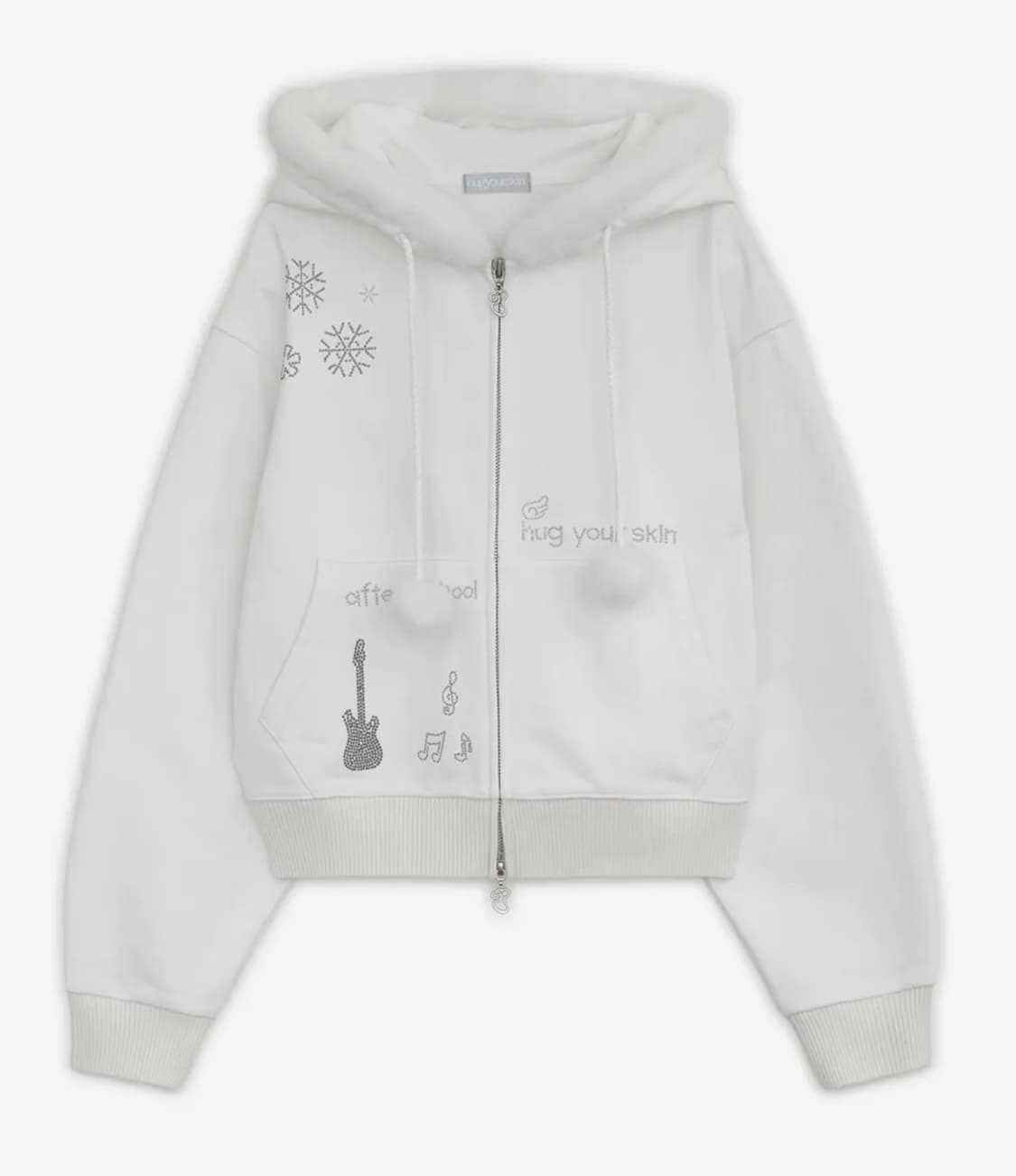 [허그유어스킨] 핫픽스 퍼 후드집업 상품이미지1