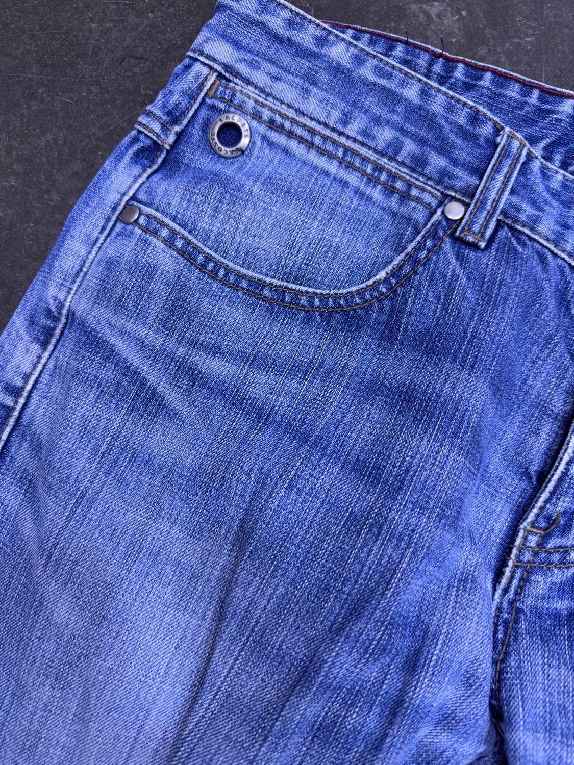 라코스테 빈티지 워싱 중청 레귤러핏 데님팬츠 78(30) 상품이미지4