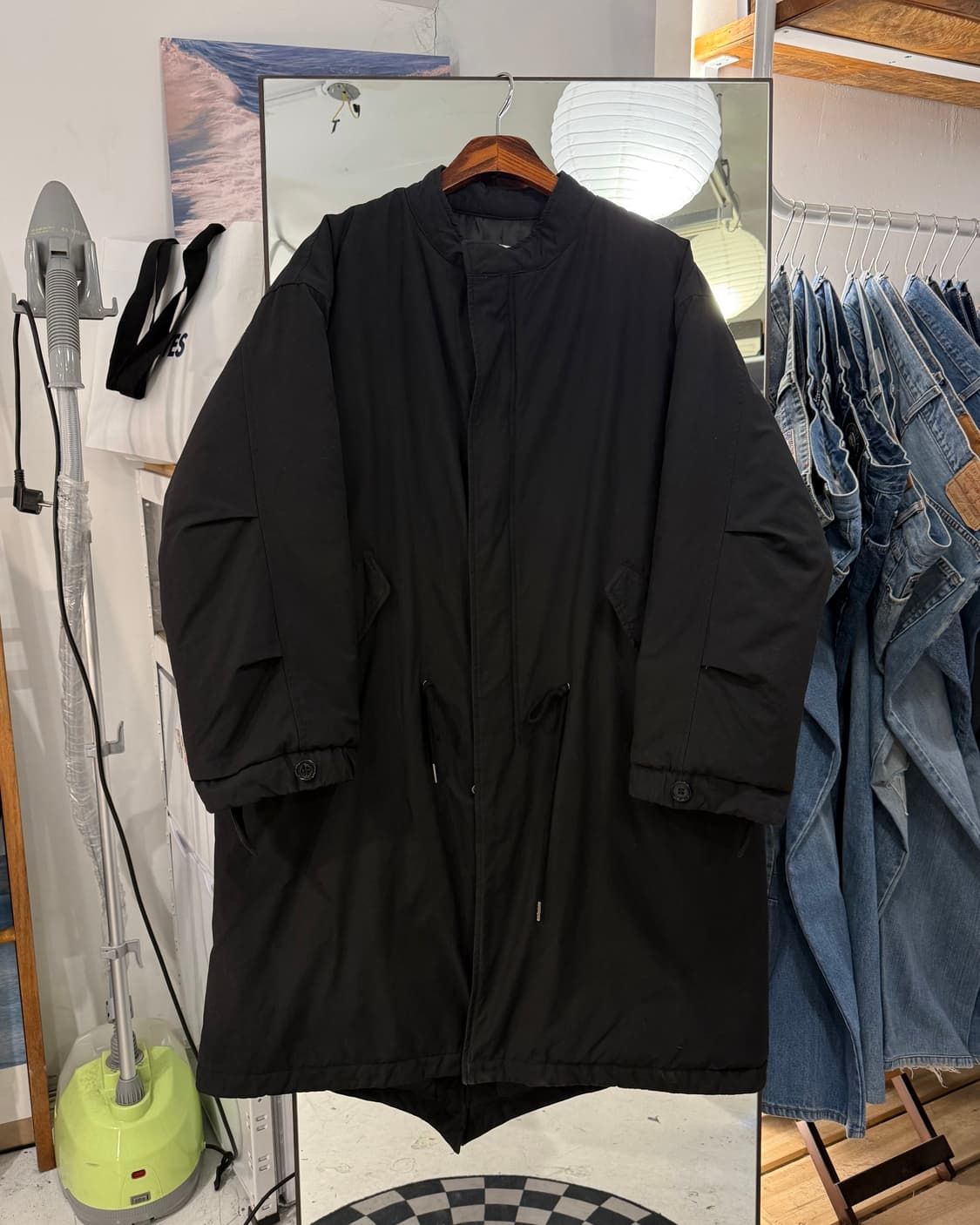 Vintage 블랙 피쉬테일 패딩 점퍼  상품이미지3