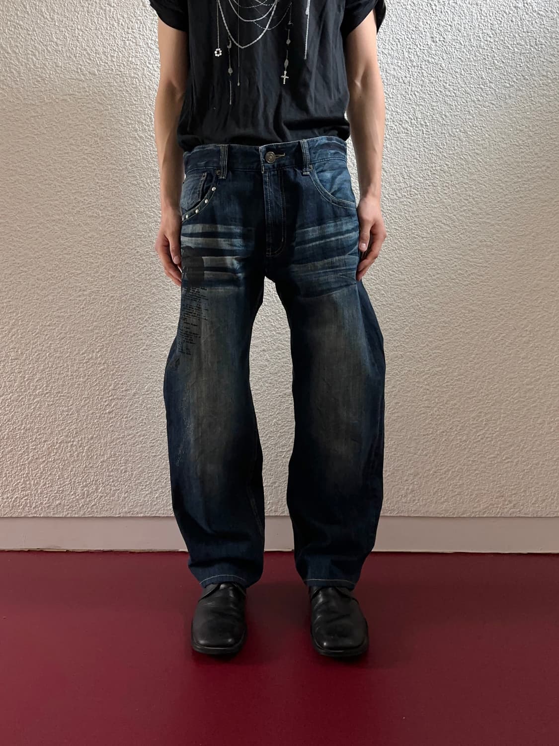 Oririn 섀도우 스터드 스트레이트 진 상품이미지5