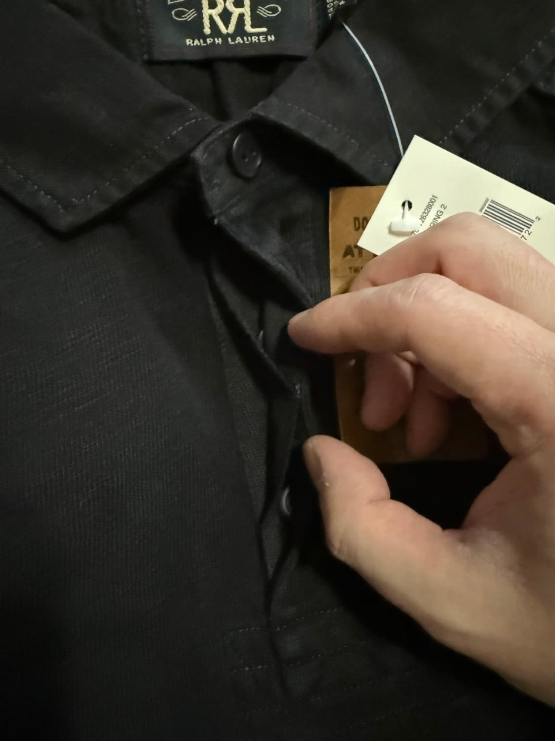 RRL 인디고 코튼 저지 럭비셔츠 (블랙) 상품이미지3