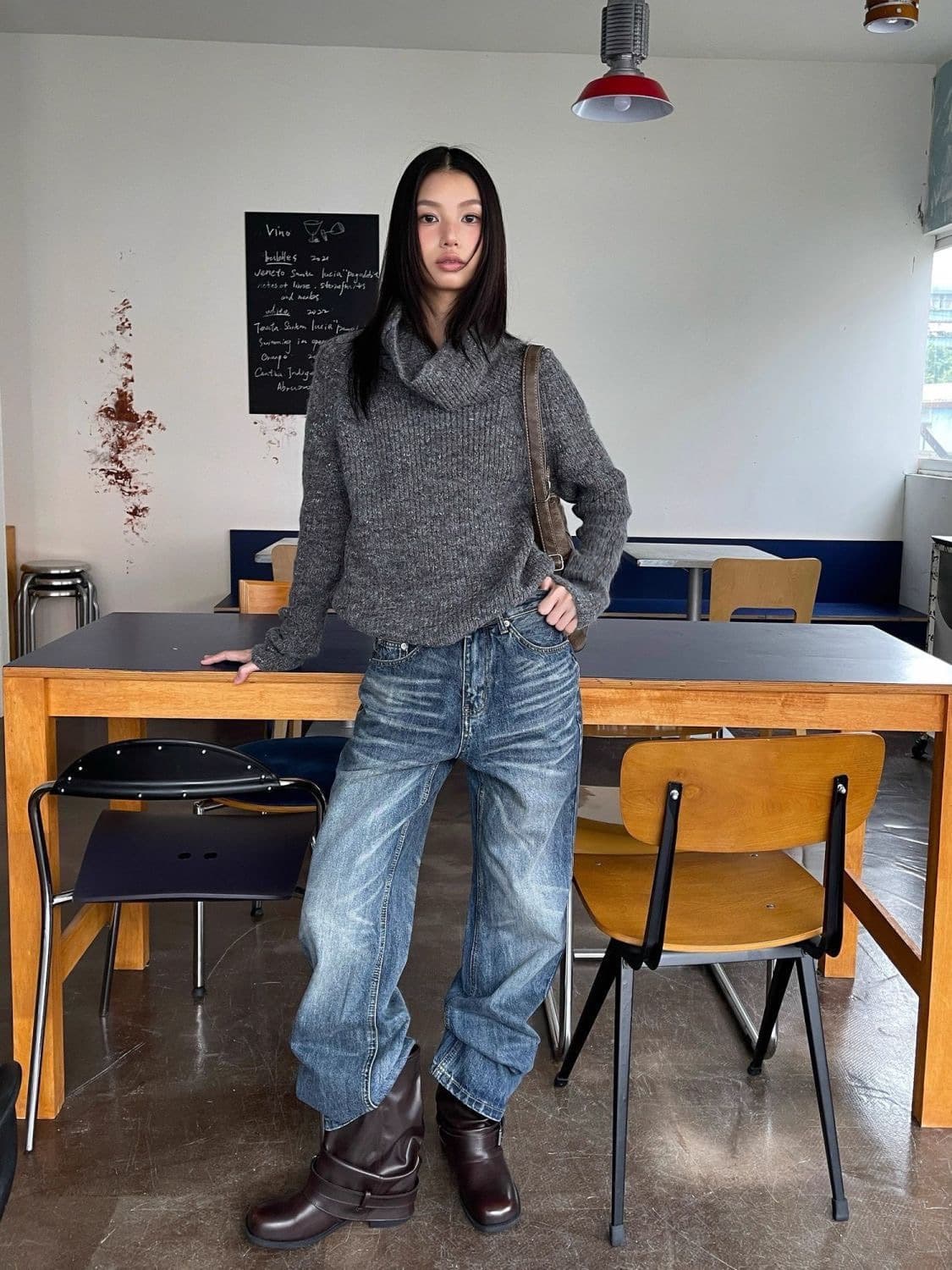 S2p 백포켓 자수 빈티지 워싱 데님  상품이미지4