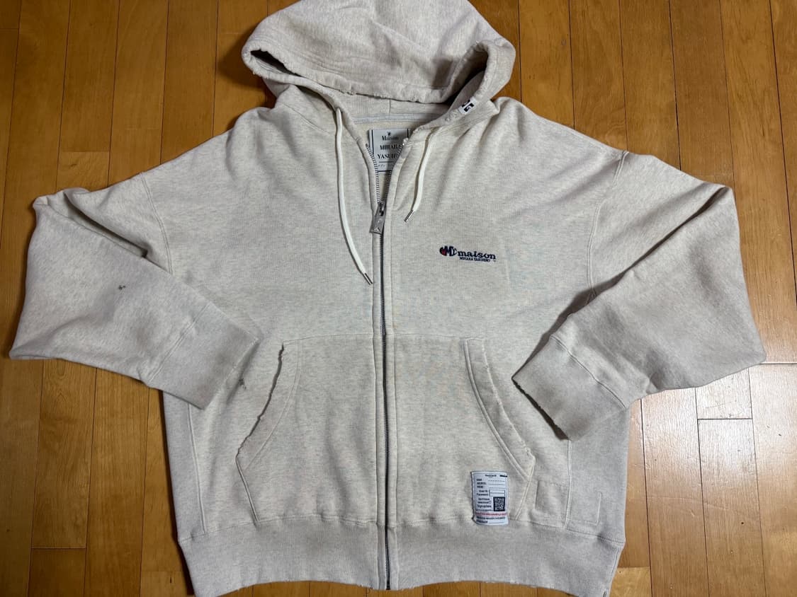 메종 미하라 야스히로 디스트레스 코튼 집업 후드 상품이미지1