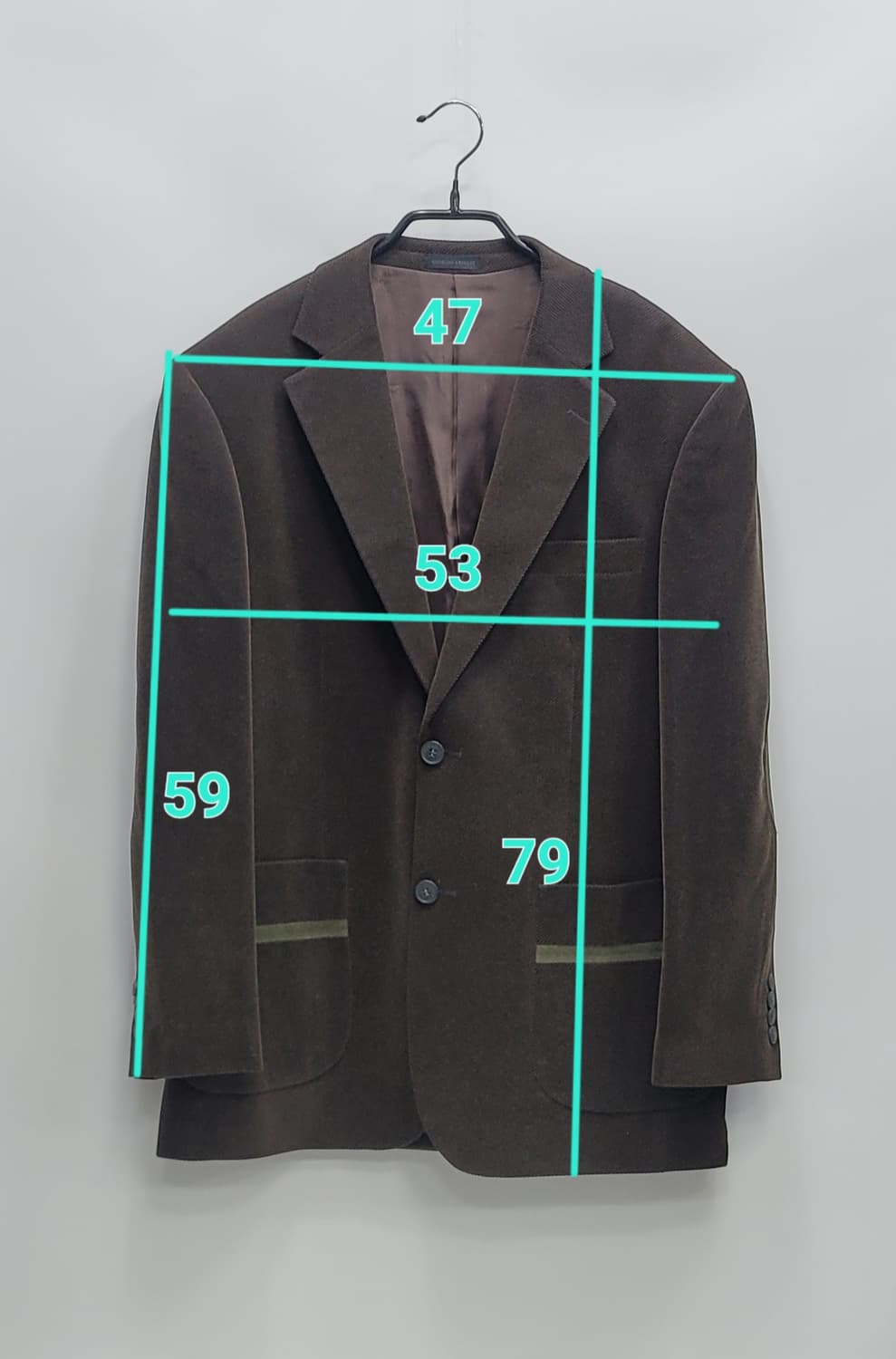 ARMANI 조르지오 아르마니 코듀로이 블레이저 자켓 / 남 48 브라운 상품이미지10