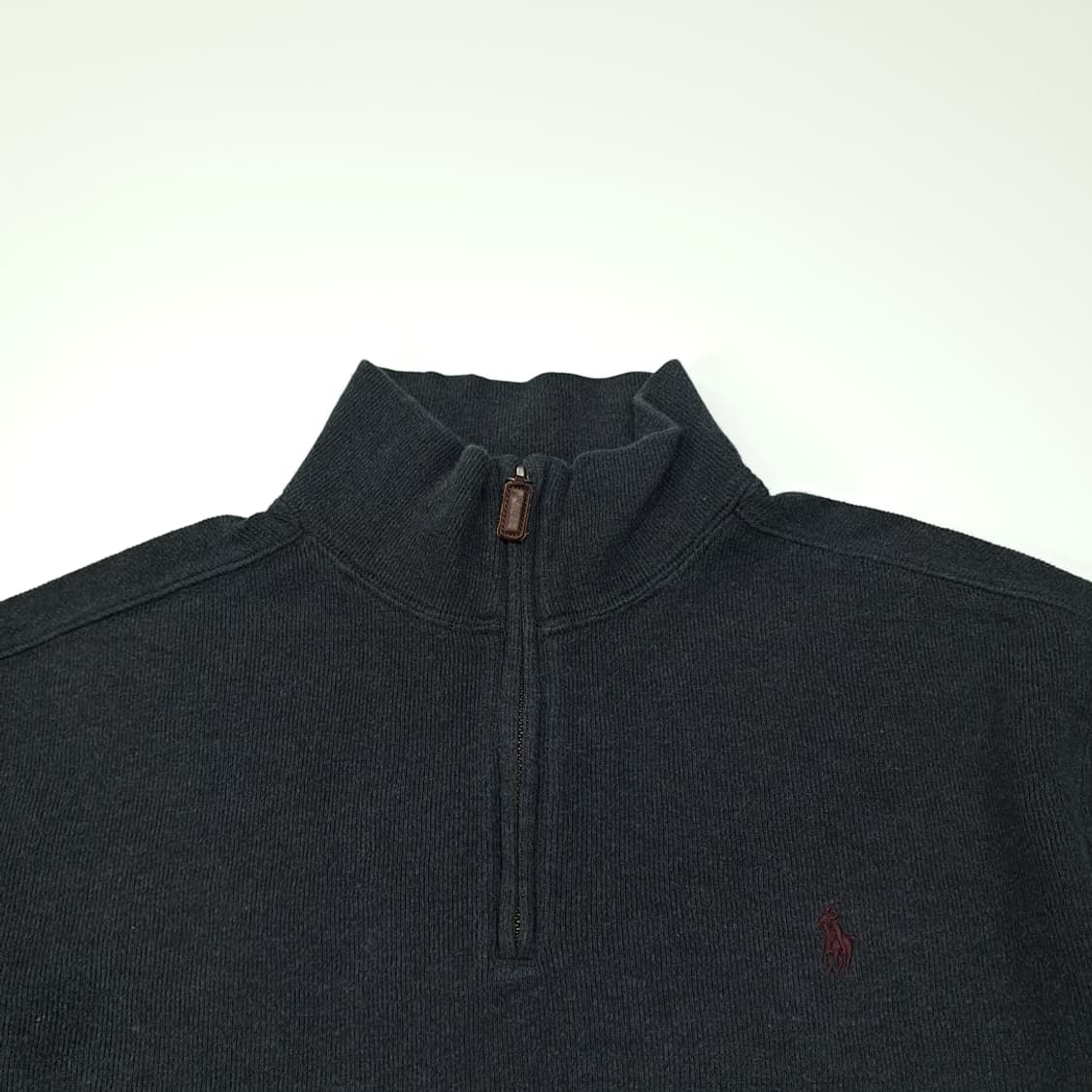 CL274 M 폴로 00s 가죽풀러 차콜그레이 하프집업 니트 스웨터 상품이미지2