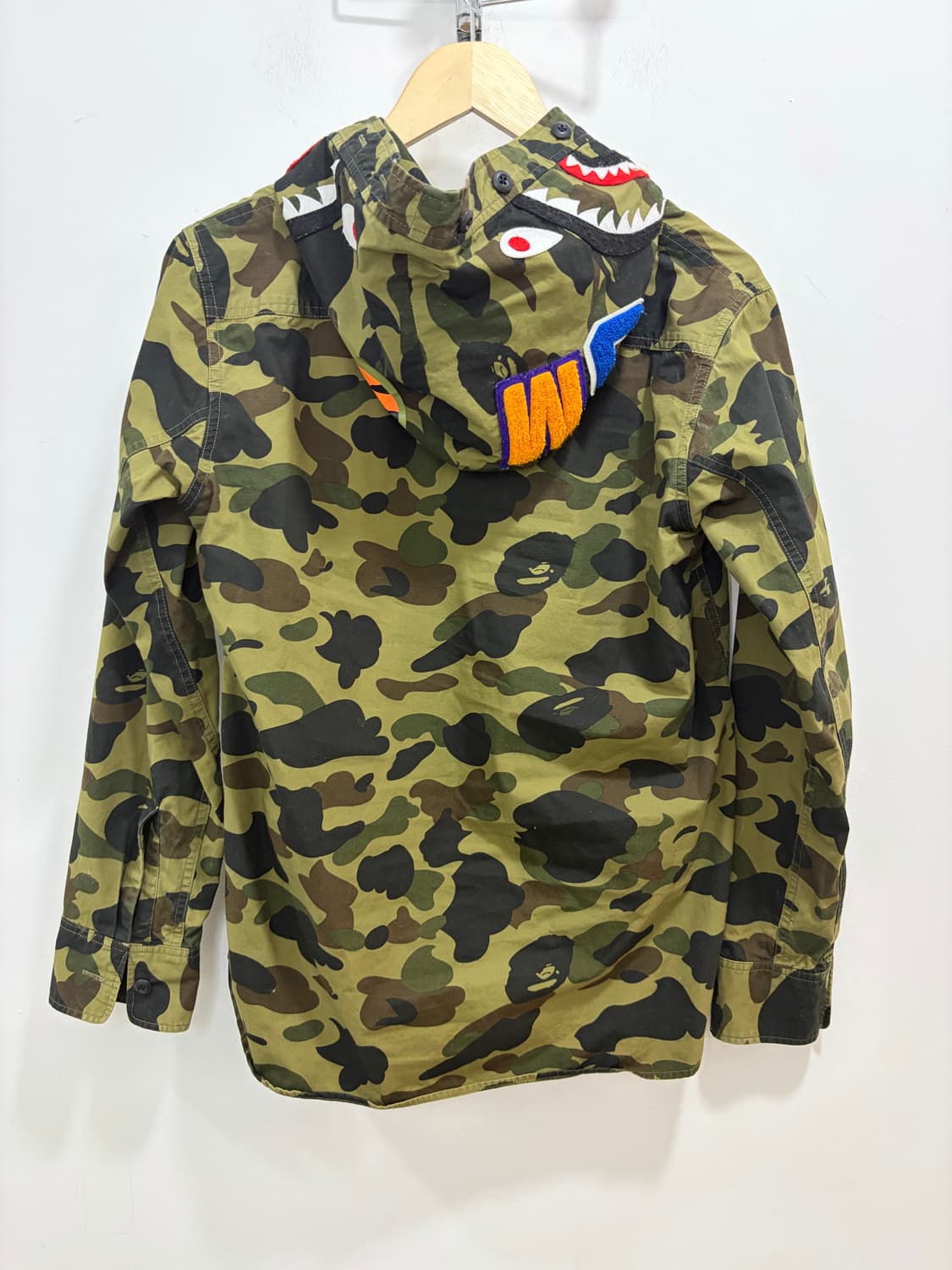베이프 카모 샤크 후드 셔츠 자켓 상품이미지9